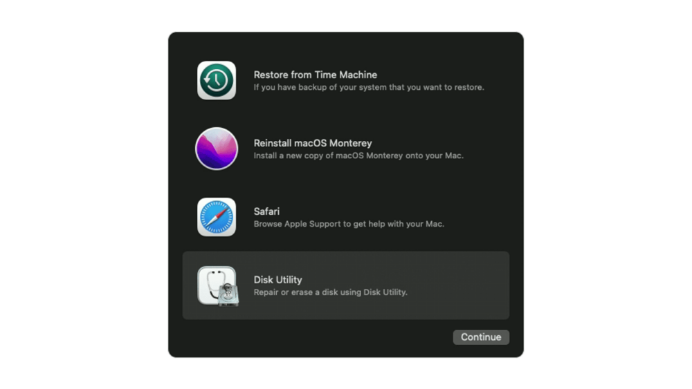 Mac recovery options